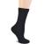 Yomandamor Women's 5 Pairs Non-Binding Cotton Crew Diabetic/Dress Socks with Seamless Toe and Cushion Sole 9-11 5 Pairs Black