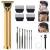 Hair Clippers for Men, Hair Trimmer T Blade Trimmer Zero Gapped Trimmer, Cordless Rechargeable Beard Trimmer Shaver Hair Cutting Kit with Ear Spoon Tool Set (Gold) Pure Textured Gold