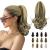 Sofeiyan 13" Ponytail Extension Long Curly Ponytail Clip in Claw Hair Extension Natural Looking Synthetic Hairpiece for Women Blonde & Medium Brown Blonde & Medium Brown 13"Claw Clip in