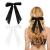 2 Pack Hair Bows for Women White Bow Hair Clips French Barrette with Long Silky Satin Hair Ribbons for Women Girls(White Black)