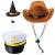 Yewong 3 Pieces Pet Hat Pet Sailor Captain Hat Cowboy Hat Witch Hat Dog Cat Pet Costume Hat for Halloween Party Photo Props Supplies