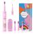CHAIN PEAK Musical Kids Sonic Electric Toothbrush Rechargeable Smart Cartoon Toothbrush for Children Toddlers for Age 3-12 with 2- MinTimer 3 Modes 4 Bristles 34000VPM (Pink Rabbit) Pink Rabbit(package Might Vary)