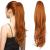 PORSMEER Ponytail Extension Drawstring Ponytail Hair Extensions 26 Inch Long Natural Straight Wavy End Synthetic Hairpiece for Women Girls Daily Use (Orange)