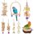 Vegena bird toys 8 Set Birds Wood ladder toys with landing site bird cage Accessories for budgies papals gray parrot nymphensittiche finchen kakadus parasher aras multi -colored (8er)