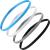 4 Pieces Thick Non-Slip Elastic Sport Headbands Hair Headbands for Women and Men (Black White Grey Royal Blue)