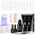 Beetles Gel Nail Kit with 2 In 1 Base Gel and Nail Glue Gel, 100pcs C Curve Nail Tips, 30g Milky and Apricot Poly Nail Gel Colors Slip Solution and Nail Lamp DIY Nail Art Acrylic Nail Kit Easy Nail Extension Set