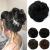 JJstar Messy Hair Bun Curly Wavy Hair Scrunchies Accessories Pieces for Women Girls Synthetic Hair Chignons (Off Black)