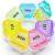 MOLN HYMY Cute Weekly Pill Box 7 Day, Round Floral Pill Case Organizer 1 time a Day, Rainbow Pill Container Once Daily, Large Medcine Dispenser for Vitamin/Fish Oil/Medication/Supplements 1 Rainbow
