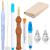 17 Piece Punch Needle Embroidery Kits Adjustable Rug Yarn Punch Needle Wooden Handle Embroidery Pen Needle Threader Punch Needle Cloth for Embroidery Floss Cross Stitching Beginner Blue  Sky Blue