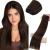 LAAVOO smooth real hair extensions brown extensions real hair brawl for sewing Remy double brawl extensions real hair remy human hair brown 80g #2 35cm 1.12 #2