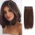 FEIPRO Real Remy Human Hair Clip in Hair Extensions Short Straight Thick Double Weft One Piece Hair Pieces for Thinning Hair Invisible Hairpin Increase Women Men Hair Volume 8 inch2 Brown 8 Inch (Pack of 1) 2 Dark Brow...