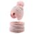 XIAOHAWANG Knitted Baby Hat Winter Warm Boys Girls Beanie Fleece Lining Toddler Kids Hat with Pompom 4-7 Years Pink Hat+Scarf