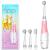 Electric toothbrush children baby toothbrush children's toothbrush electrically from 1 2 3 years with LED light integrated timer 90% rounded bristle sonic toothbrush for toddler (pink) pink 1 piece (1 Pack)