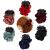 6 Small Pack Black Red Pink Green Rose Flower Bows Banana Plastic Hair Claw Ponytail Holder Clips Jaw Barrettes Grips Clamps Buns Chignon Accessories for Women Girl