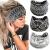 Fashion band Boho Wide Territops Black Flower Hairbands Elastic Headscarf knot Yoga head wraps for women and girls (3 pieces)
