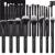 DUcare Makeup Brushes 27Pcs Professional Premium Synthetic Hair Kabuki Foundation Brush Face Powder Blush Blending Eyeshadow Make Up Brushes Kit-Matte Black black27pcs