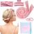 Heatless Curlers Headband For Sleeping Overnight Heatless Soft Hair Curling Set No Heat Wave Hair Curlers With Clip Styling Tools For Long Medium Hair Pink