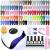 Sphthhpy 60 pieces semi-permanent nail polish set in 55 Colouris Gel 128W Led Lamp UV Nail dryer base coat top coat (glossy and matt) Semi-permanent gel polish nail art complete set 60PCs