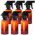 Youngever 6 Pack Empty Amber Plastic Spray Bottles, 8 Ounce Refillable Container for Essential Oils, Cleaning Products, or Aromatherapy, Trigger Sprayer with Mist and Stream Settings