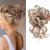 Large bun hair part hair tie extensions lured hair tie with hair updos artificial hair messy bun hair parts for women girls (12h613 (medium brown mix strawberry blonde)