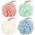 Fu Store Bath Sponges Shower Loofahs 50g Mesh Balls Sponge 4 Solid Colors for Body Wash Bathroom Men Women - 4 Pack Scrubber Cleaning Loofah Bathing Accessories 50g Solid Color