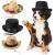 Yewong 3 Pieces Pet Hat Pet Formal Top Hat Mexico Sombrero Hat Cowboy Hat Dog Cat Pet Costume Hat for Halloween Party Photo Props Supplies