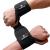 VINSGUIR Elastic Wrist Straps for Weightlifting and Working Out, Breathable Wrist Wraps with Thumb Loop and Left/Right Tabs, Wrist Brace for Wrist Support and Protection, Men and Women (Pair) Black
