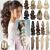 Ponytail Extension Clip in Claw 18" Long Curly Wavy Jaw Pony Tails Clip on Hairpiece for Women Girls Medium Brown 18 inch MediumBrown