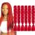 Red Braiding Hair 24 Inch 6 Packs Pre Stretched Box Braids Colorful Twist Braiding Hair Extensions Synthetic Crochet Braiding (Red)