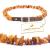 Amber necklace for dogs and cats with leather clasp against ticks and fleas 50-55cm