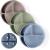 WeeSprout Suction Plates with Lids for Babies & Toddlers | 100% Silicone | Plates Stay Put with Suction Feature | Divided Design | Microwave & Dishwasher Safe | 3 Pack Matte Dark Grey, Blue & Green With Lids