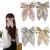 SALOCY Chiffon Hair Bows for Women Girls 4 PCS Barrette Hair Clip Long Black Ribbon Bows French Style Hair Accessories for Summer (Pink Yellow Blue Purple)