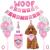 Dog Birthday Party Supplies Dog Birthday Bandana Hat Set Bandana Happy Birthday Banner Triangle Scarf 12 Inch Paw Print Balloon Cute Bowtie for Pet Boy/Girl Party Accessories (pink)