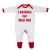 'I Dribble For Man Utd' Baby Boy Girl Sleepsuit Designed in the UK Using 100% Fine Combed Cotton 3-6 Months White/Red Trim