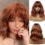 Esmee 14 Inches Short Auburn Wig with Bangs for Women Natural Synthetic Hair Ombre Wig with Dark Roots Loose Wavy Wigs for Cosplay Daily Party Wear Auburn 14 Inch (Pack of 1)