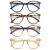 Modfans (4 pack) Reading glasses 2.0 round men good glasses high quality fashion comfortable great reading aid for women +2.00 4 mixed color