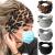 Olbye Leopard Button Headband Wide Elastic Nurse Head Bands Workout Yoga Sports Hair Band Non Slip Turban Headwrap Mask Ear Saver Sweatband Boho Hair Accessories for Women and Girls 4Pcs (1 Leopard)