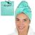 Microfiber Hair Towel Wrap for Women - Absorbent Quick Drying Turban for Wet, Curly, and Long Hair for Women, Girls, and Kids - Anti Frizz - THE PERFECT HAIRCARE - Aquamarine 1 Aquamarine