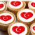 Turkish Turkey Flag hearts style 24 pre-cut edible party decorations Wafer Paper Cupcake Topper Cake