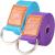 H&S Yoga belt with loops - 2 ribbons set - 1.85 & 2.45m long adjustable band made of cotton - YogaGurt Accessories for at home & on the way - Yoga belt double - Yoga on the way - Yoga strap
