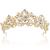Exacoo Gold Tiara Wedding Tiaras and Crowns for Women,Rhinestone Queen Tiara for Women Princess Crown Birthday Tiara Headbands for Wedding Prom Bridal Party Halloween Costume Christmas Gifts Clear+gold(loop Type)