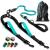 Dog leash for 2 dogs with bungee extension for large and medium -sized dogs with a stipper |Reflecting elastic dog leash for walking (blue -green) blue -green medium