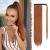 Fine long smooth ponytail hair part synthetic hair extension braid hair extension for women girls copper red 70 cm 70 cm (1 Pack) copper red