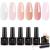 Modelones 8-in-ONE Builder Nail Gel 6 Colors Pink Builder Gel for Nails Hard Gel Builder Nail Extension Gel Builder Gel in a Bottle for Nail Starter Pink White