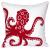 DECOPOW Embroidered Nautical Decor Pillow Cover Square 18 Inches Decorative Canvas Pillow Cover for Nautical Style Deco by (Red-Octpus)