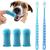 5 pieces of dog toothbrush fingerling dog toothbrush reusable 360 pets teeth cleaning silicone toothbrush for dogs cats dental care dog toothbrush for small large dogs (blue)