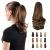Sofeiyan 33cm ponytail extension of long curly ponytail clip in claw hair extension natural looking synthetic hair part for women dark brown mix strawberry blonde uneven 33cm dark brown mix strawberry blonde uneven