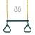 Jungle Gym Kingdom Swing Sets for Backyard, Monkey Bars & Swingset Accessories - Set Includes 18" Trapeze Swing Bar & 48" Heavy Duty Chain with Locking Carabiners - Outdoor Play Equipment (Green)