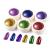 Bishengyf 6 pieces Chrome nail powder metallic nail art powder mirror effect glitter pigments for nail art and nail design starter 2-fluorescence series