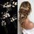 4 Pieces Bridal Wedding Hair Pins Gold Leaf Crystal Pearl Hair Pins Clips Flower Headpiece Vintage Wedding Hair Accessories for Brides Bridesmaids Women Girls Elegant